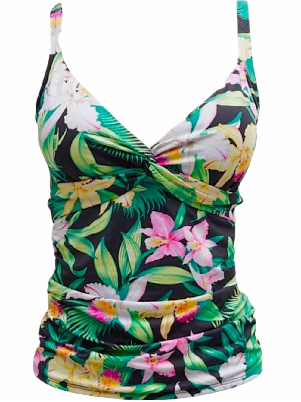 Tommy Bahama Orchid Palm Tummy Control Tankini Top floral tropical - XS